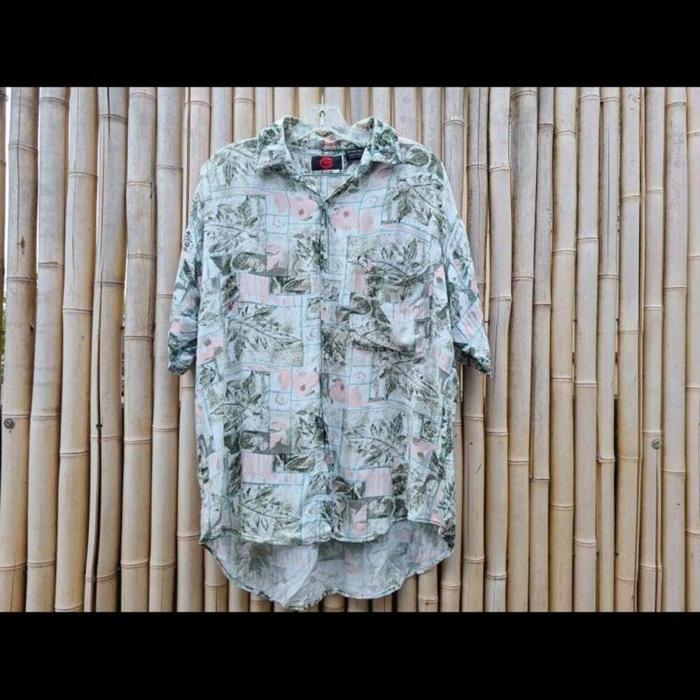 Vintage Button Down Collared Shirt Medium Hawaiian 90's